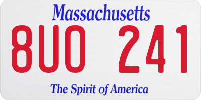 MA license plate 8UO241