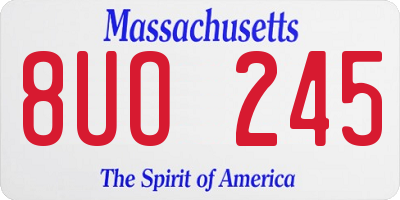 MA license plate 8UO245