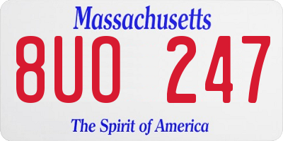 MA license plate 8UO247