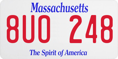 MA license plate 8UO248