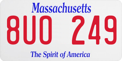 MA license plate 8UO249