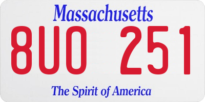 MA license plate 8UO251