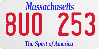 MA license plate 8UO253