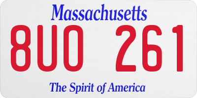 MA license plate 8UO261