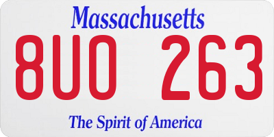 MA license plate 8UO263