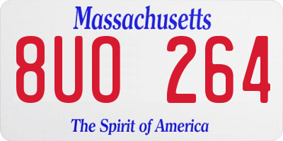 MA license plate 8UO264