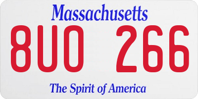 MA license plate 8UO266