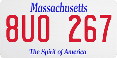 MA license plate 8UO267