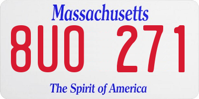 MA license plate 8UO271