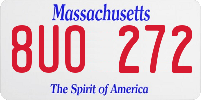 MA license plate 8UO272