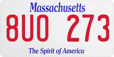 MA license plate 8UO273