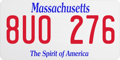 MA license plate 8UO276