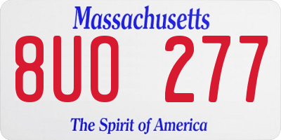 MA license plate 8UO277