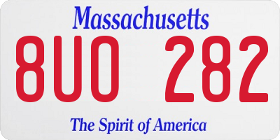 MA license plate 8UO282