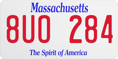 MA license plate 8UO284