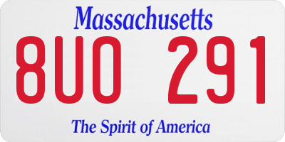 MA license plate 8UO291