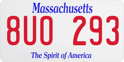 MA license plate 8UO293