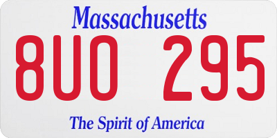 MA license plate 8UO295