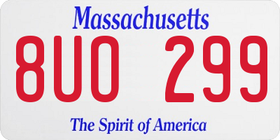 MA license plate 8UO299