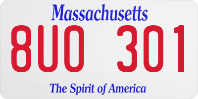 MA license plate 8UO301