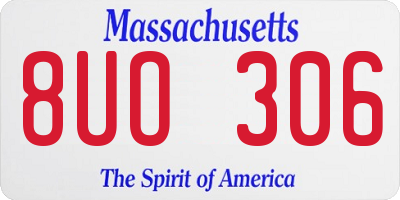 MA license plate 8UO306