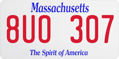 MA license plate 8UO307