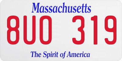 MA license plate 8UO319