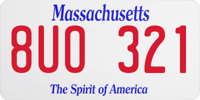 MA license plate 8UO321