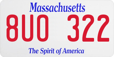 MA license plate 8UO322