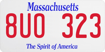 MA license plate 8UO323