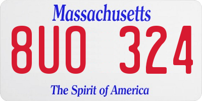 MA license plate 8UO324