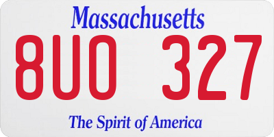 MA license plate 8UO327