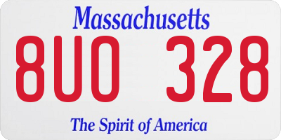 MA license plate 8UO328