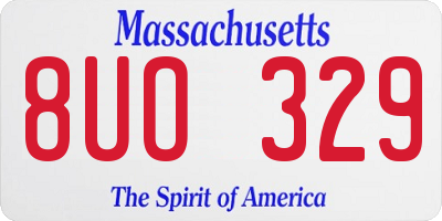 MA license plate 8UO329
