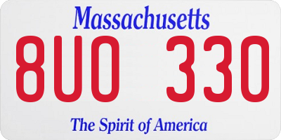 MA license plate 8UO330