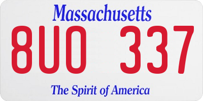 MA license plate 8UO337