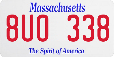 MA license plate 8UO338