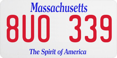 MA license plate 8UO339