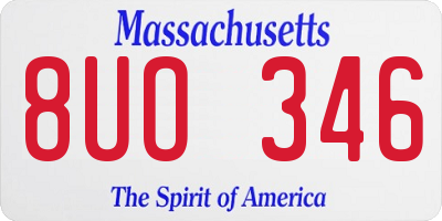 MA license plate 8UO346