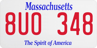 MA license plate 8UO348