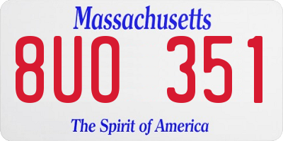 MA license plate 8UO351