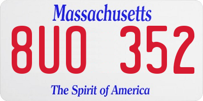 MA license plate 8UO352