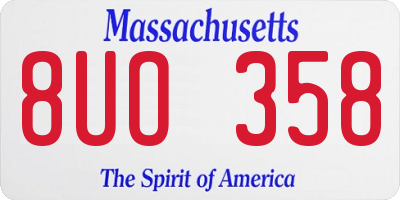 MA license plate 8UO358