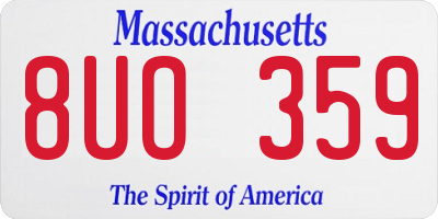 MA license plate 8UO359