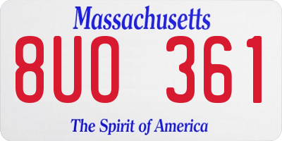 MA license plate 8UO361