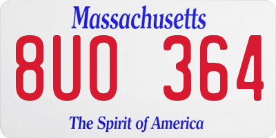 MA license plate 8UO364