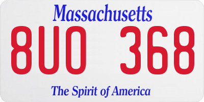 MA license plate 8UO368