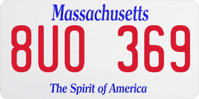 MA license plate 8UO369