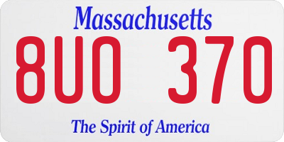 MA license plate 8UO370