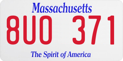 MA license plate 8UO371